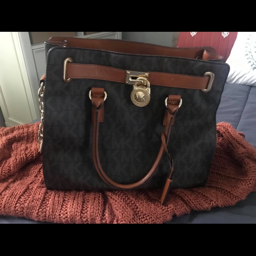 Michael Kors Black and Tan Tote